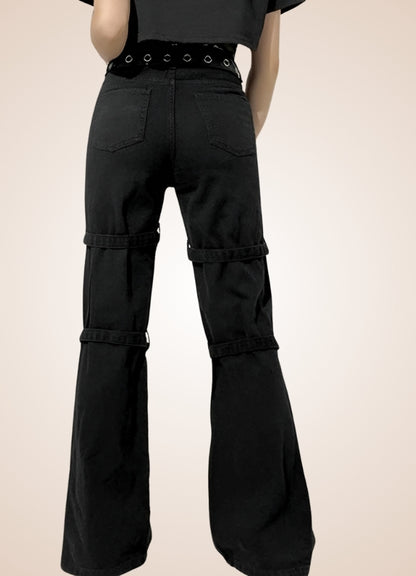 Steampunk Buckle Baggy Pants UK