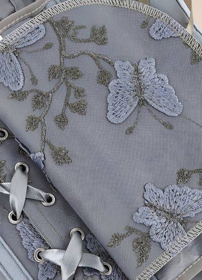 Steampunk Butterfly Embroidery Corset UK