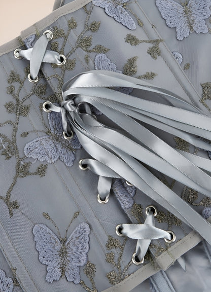 Steampunk Butterfly Embroidery Corset UK