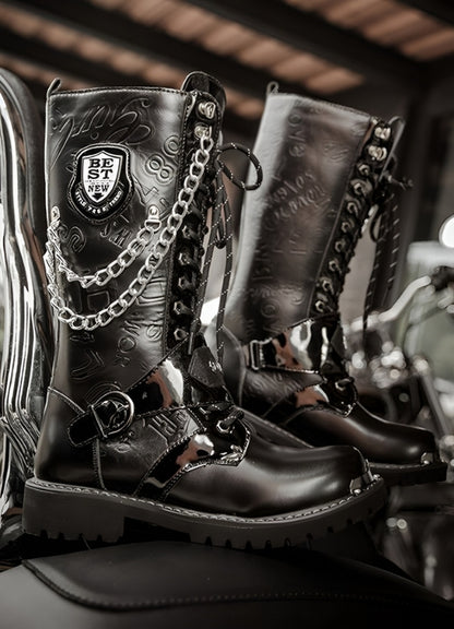 Steampunk Chain Boots UK