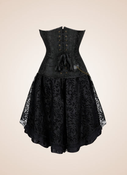 Steampunk Chain Leather Corset Dress UK