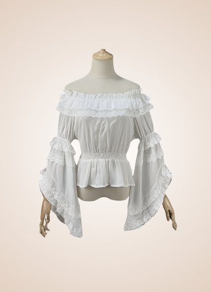 Steampunk Chiffon Ruffles Shirt UK