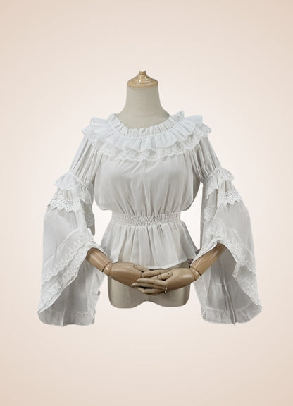 Steampunk Chiffon Ruffles Shirt UK