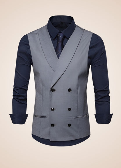 Steampunk Double Breasted Grey Vest UK