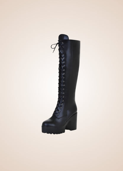 Steampunk Faux Leather Lace Boots UK