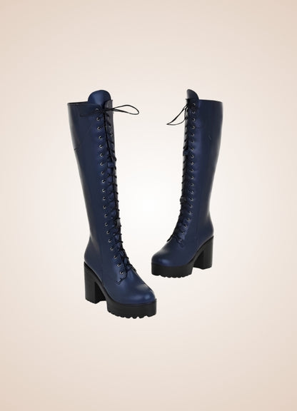 Steampunk Faux Leather Lace Boots UK