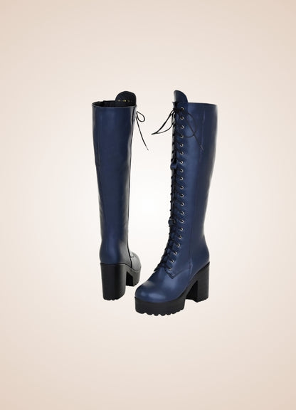 Steampunk Faux Leather Lace Boots UK