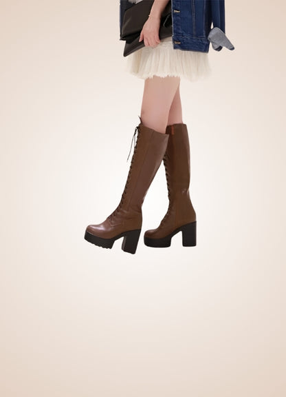 Steampunk Faux Leather Lace Boots UK