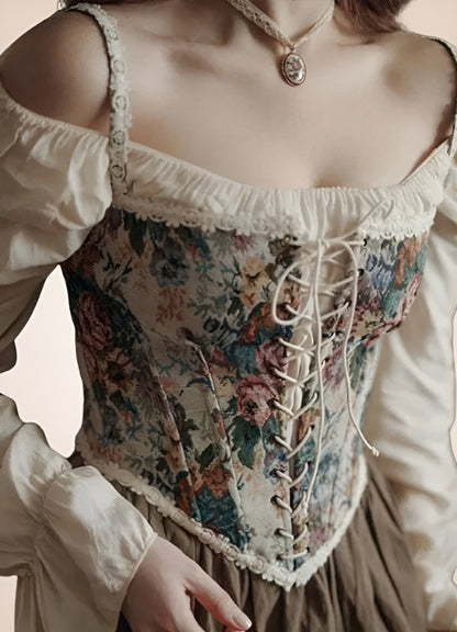 Steampunk Flower Pattern Bustier UK