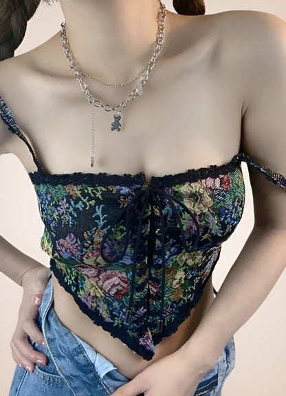 Steampunk Flower Pattern Bustier UK