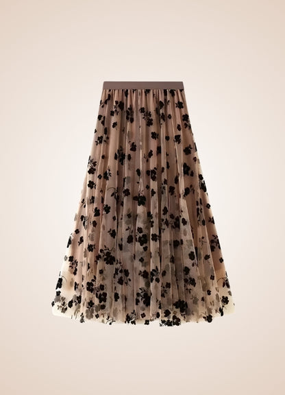 Steampunk Flower Pattern Tulle Skirt UK