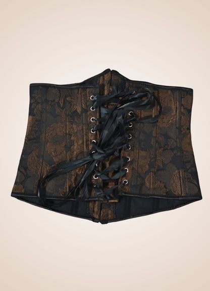 Steampunk Flower Pattern Underbust Corset UK