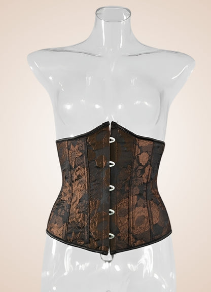 Steampunk Flower Pattern Underbust Corset UK