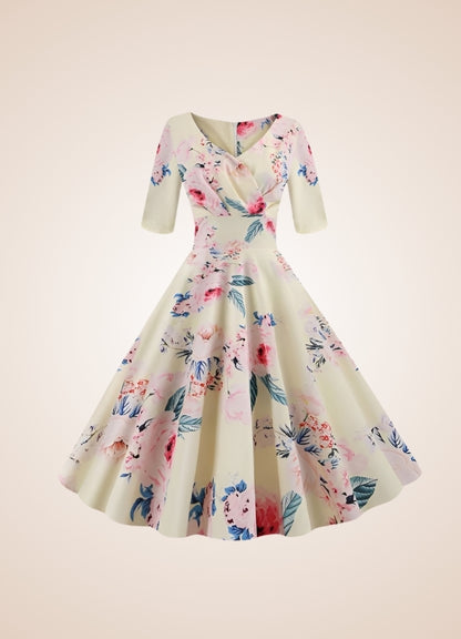 Steampunk Flower Print Dress UK