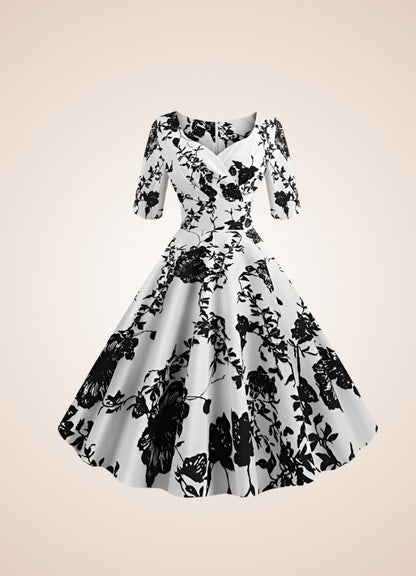 Steampunk Flower Print Dress UK