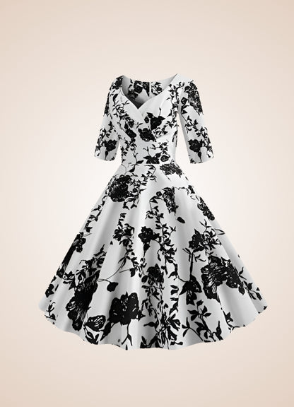Steampunk Flower Print Dress UK