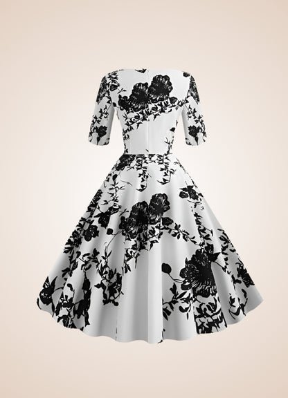 Steampunk Flower Print Dress UK
