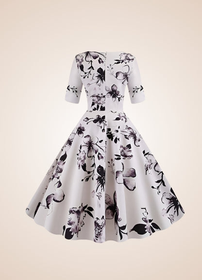 Steampunk Flower Print Dress UK