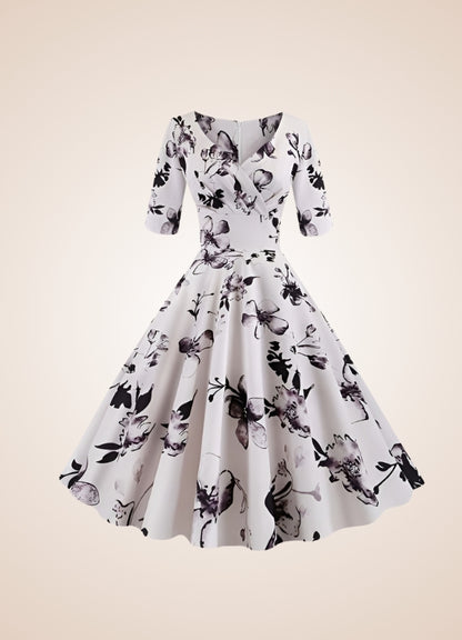 Steampunk Flower Print Dress UK