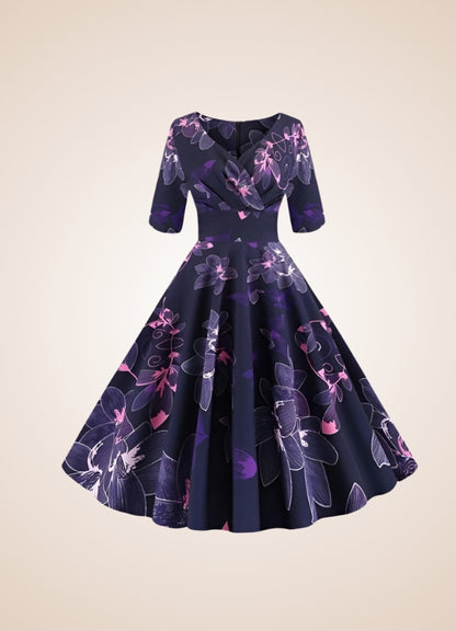 Steampunk Flower Print Dress UK