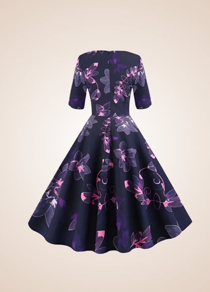 Steampunk Flower Print Dress UK
