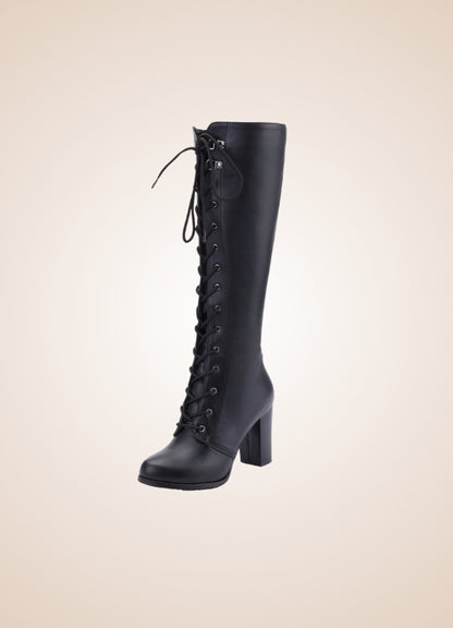 Steampunk Goth Black Chunky Boots UK