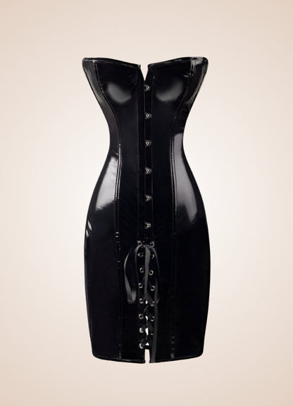 Steampunk Goth Leather Corset Dress UK