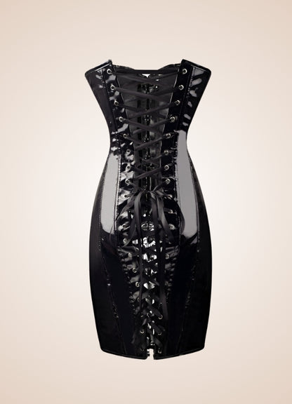 Steampunk Goth Leather Corset Dress UK