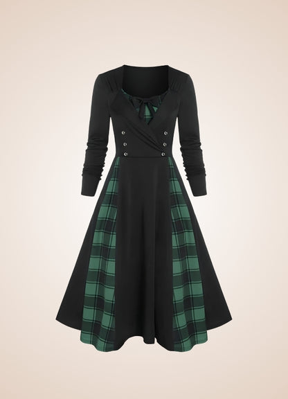 Steampunk Goth Long Sleeve Dress UK
