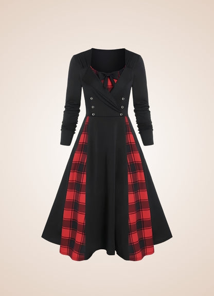 Steampunk Goth Long Sleeve Dress UK