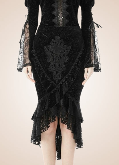 Steampunk Gothic Trumpet Skirt UK