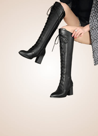 Steampunk High Knee Chunky Boots UK