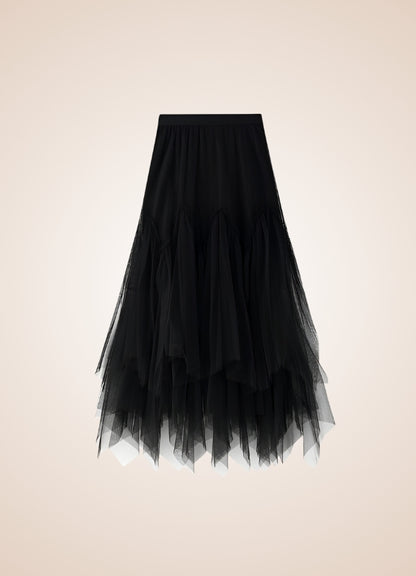Steampunk Irregular Long Tulle Skirt UK
