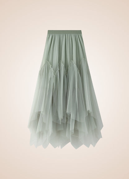 Steampunk Irregular Long Tulle Skirt UK