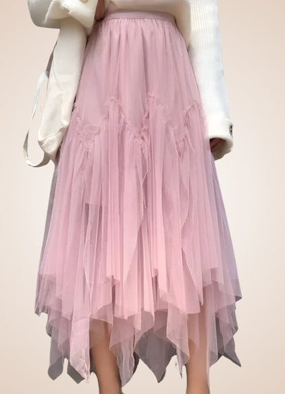 Steampunk Irregular Long Tulle Skirt UK