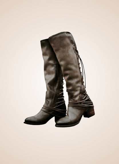 Steampunk Knee High Lace Boots UK