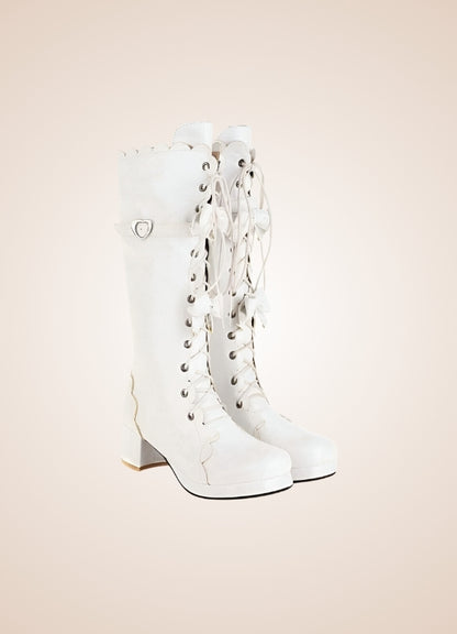 Steampunk Lace Up Lolita Boots UK