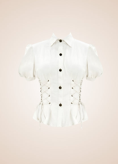 Steampunk Lace Up Top UK