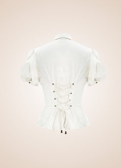 Steampunk Lace Up Top UK