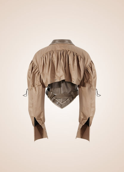 Steampunk Leather Crop Top Jacket UK