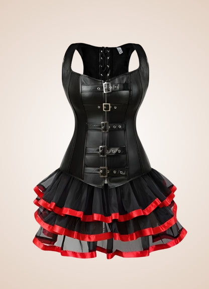 Steampunk Leather Overbust Dress UK