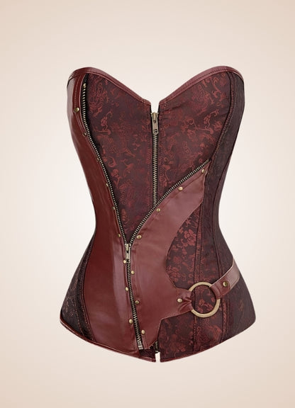 Steampunk Leather Zipper Corset UK