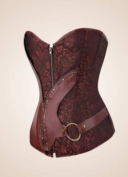 Steampunk Leather Zipper Corset UK