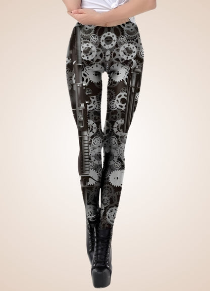 Steampunk Mechanical Print Legging UK