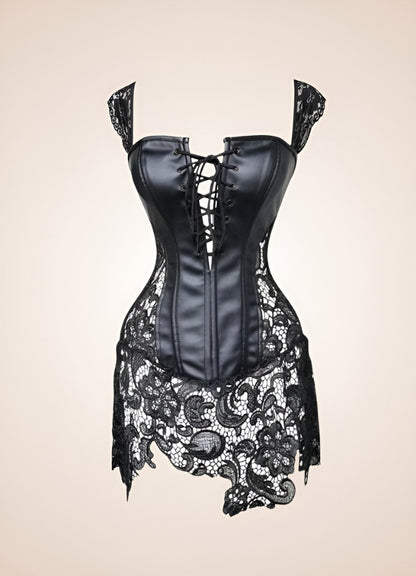 Steampunk Mesh Long Corset UK