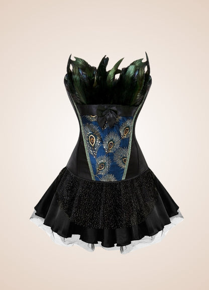 Steampunk Peacock Corset Dress UK
