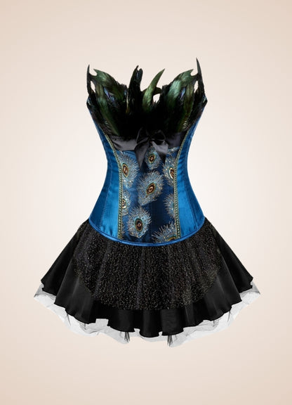 Steampunk Peacock Corset Dress UK