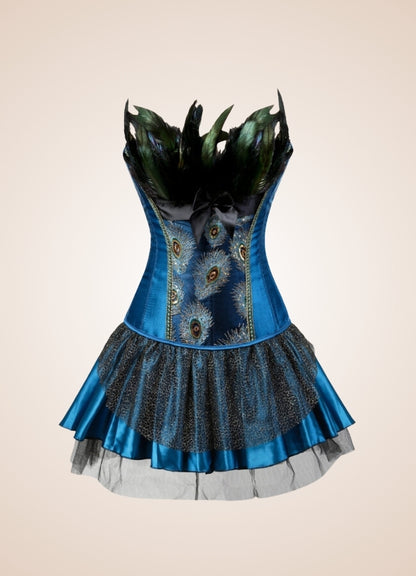 Steampunk Peacock Corset Dress UK