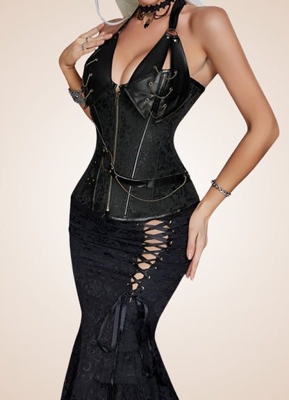 Steampunk Pirate Corset With Chain UK