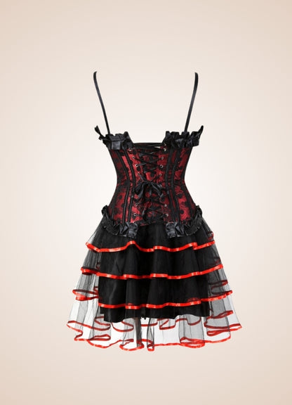 Steampunk Red Corset Mini Dress UK